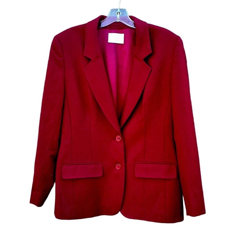VTG Womens Pendleton Suit Jacket Christmas Valentines Red Pure Virgin Wool  8